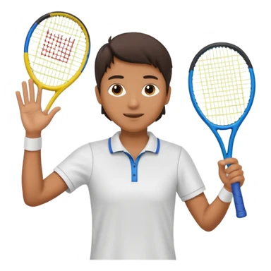 Tennis player waving racquet  sticker