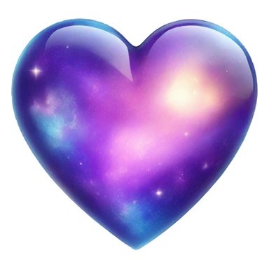 Pastel glass purple blue galaxy heart  sticker