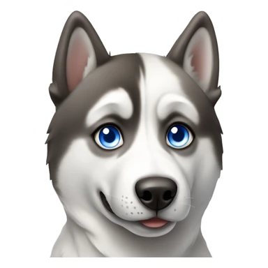 Husky dog with one blue eye and one brown eye  sticker