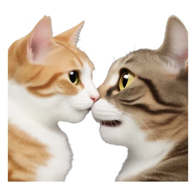 cat kisses cat sticker