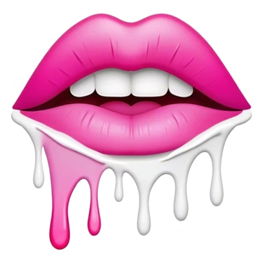 white paint dripping off Floating pink ombre lips sticker