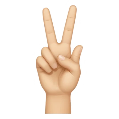 peace sign emoji but with the middle and ring fingers up not the index finger sticker
