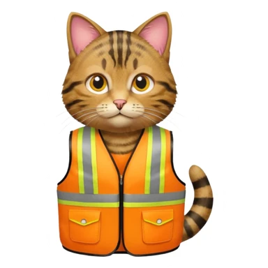 tabby cat in hi-vis clothing facing right sticker