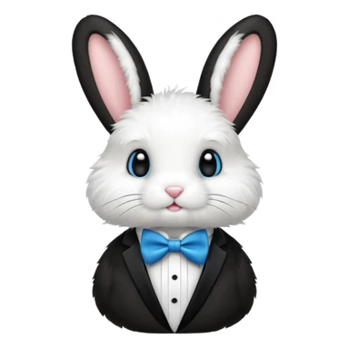 tuxedo bunny with blue bowtie sticker