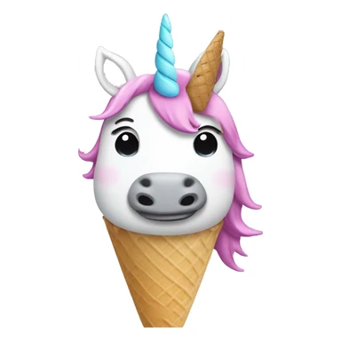 Unicorn eating ice cream  sticker