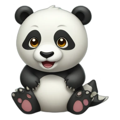 A panda bear mixed with a dinosaur sticker