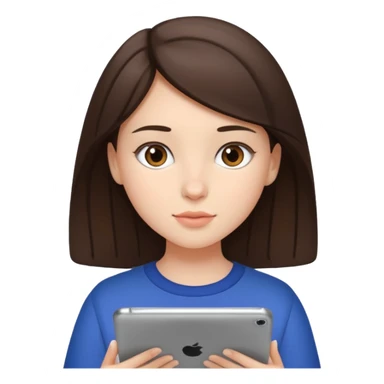 brunette girl ipad studying sticker