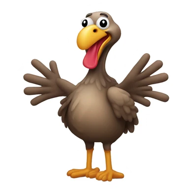 turkey doing the hand jive sticker