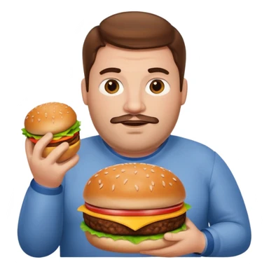 Gros avec un hamburger sticker