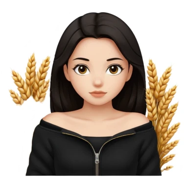  Siyah uzun saçlı ceket giyen esmerimsi kız fazla esmer değil siyah ceket  polar ceket ceket gevşek biraz omzundan çıkıyormuş gibi ve bugday ten rengi soltaraftaki omzundan çıkık sadece içinde de siyah crop var  sticker