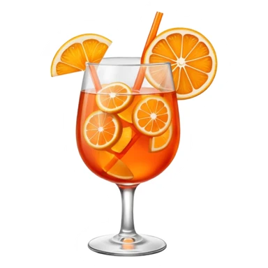 Mach mir einen Aperol in Emoji Stil - eine Orangenscheibe im Glas und ein Strohhalm - keine Deko  sticker