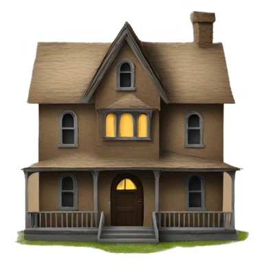Cardboard haunted house  sticker