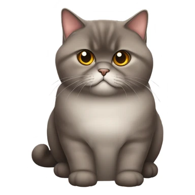 fluffy unimpressed looking deep brown british shorthair cat sticker