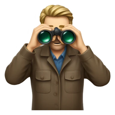 Man looking throug binoculars sticker