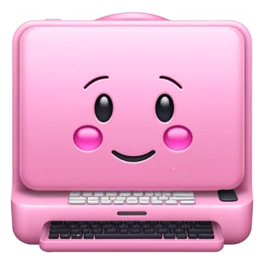 computador com um laço cumprido e estreito na cor rosa claro sticker