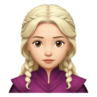 Daenerys Targaryen from Games of throne character face only younger sticker