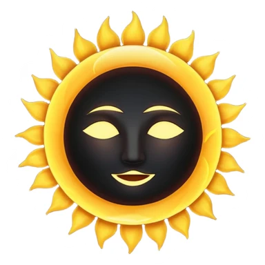 Eclipse – Dark moon covering sun, glowing corona, no face sticker