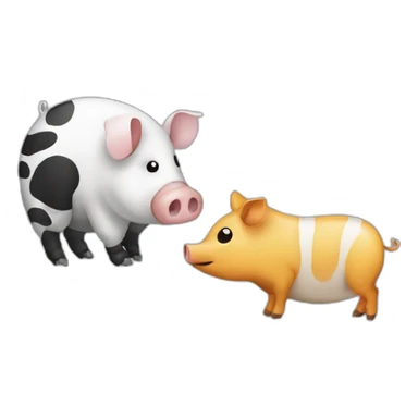 Yin Yang black and white pig armadillo cow centipede insect sticker