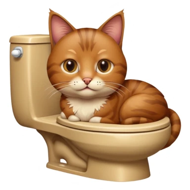 Poop cat in the toilet sticker