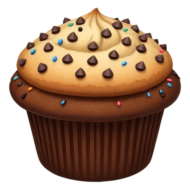 dark brown vanilla muffin chocolate sprinkles on top sticker