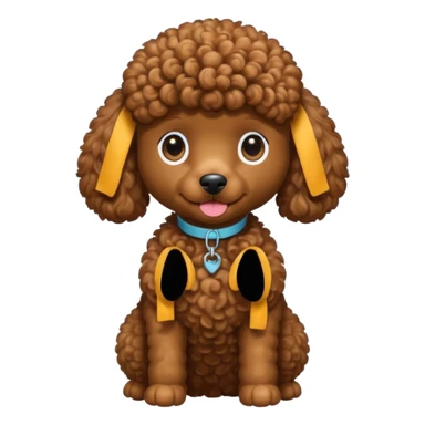 poodle brown in cartoon sticker