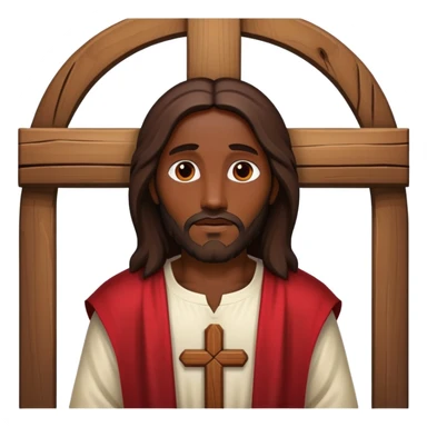 Dark skin christ Jesus on big cross sticker