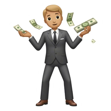Man doing money spread sticker