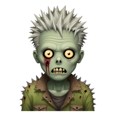 spiky haired zombie sticker