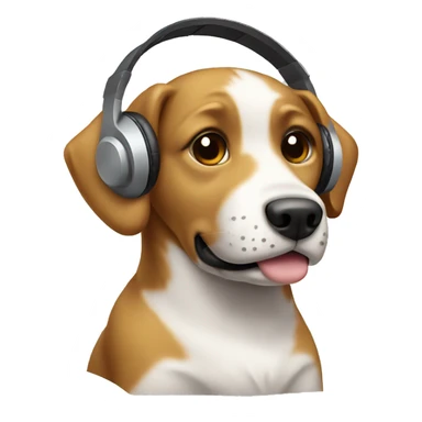 dog with headphones sticker