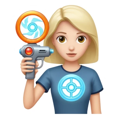 woman with portal gun sticker
