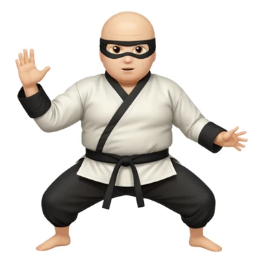 Fat white bald ninja that loves to salsa dance and has diarrhea, but he’s trying to hide it and from Wisconsin who is unathletic trying to do karate high kicks and moves in an unathletic way sticker