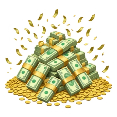 money in a glitter $  sticker