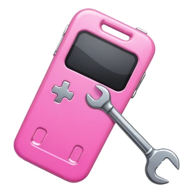 pink cellphone with a wrench sticker