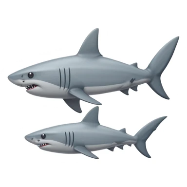 side view of shark body with a cat face sticker