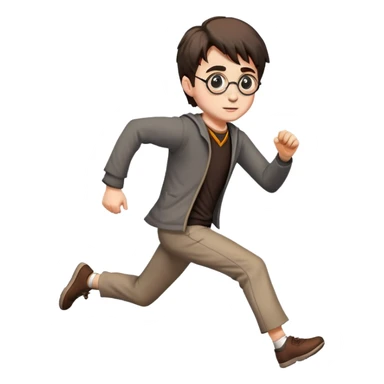 Harry Potter running without a wand sticker