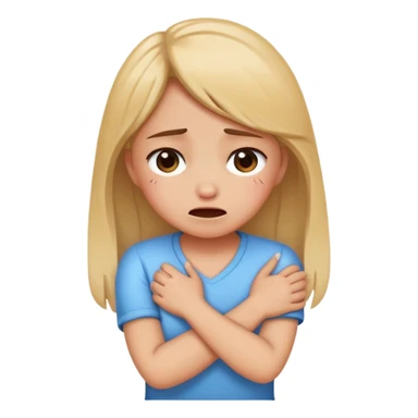 arms crossed holding neck girl crying sticker