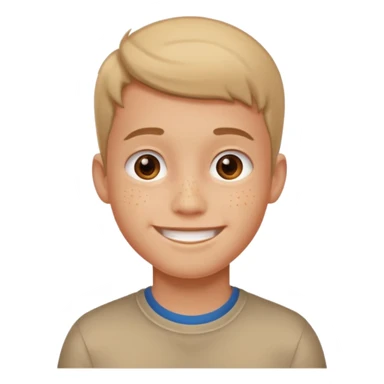 Awkward boy with a little bit of acne smiling sticker