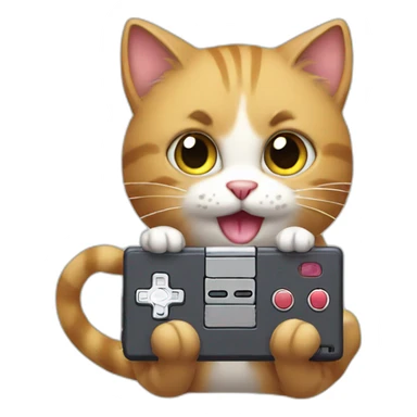 a cat playing gameboy sticker