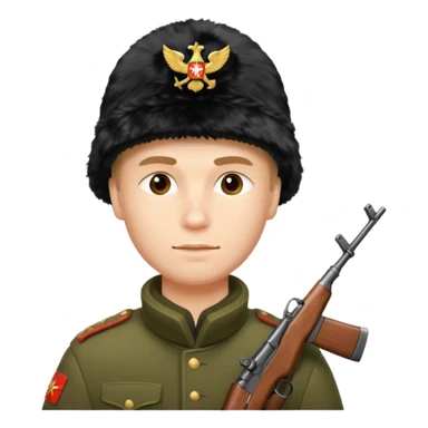 crazy russian soldier man with ushanka and ak 47 sticker