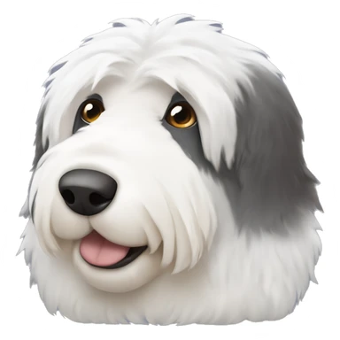 Old English sheepdog with one blue eye and one brown eye sticker