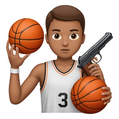 Basketball person with gun sticker