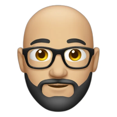Tattooed man bald with glasses and beard sticker