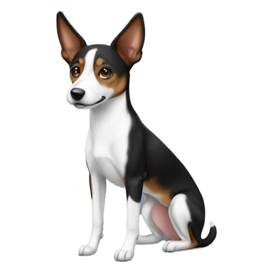 black and white basenji sticker