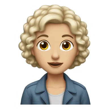 dark curly short hair Caucasian girl in a car sticker