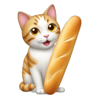 Cat with a french baguette sticker