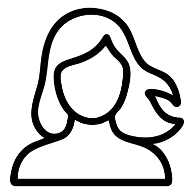 silhouette of a female, stylized with flowing hair, outline only sticker