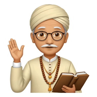 old indian male teacher in traditional attire sticker