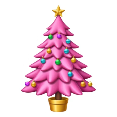 Pink Christmas tree with bows instead of ornaments sticker