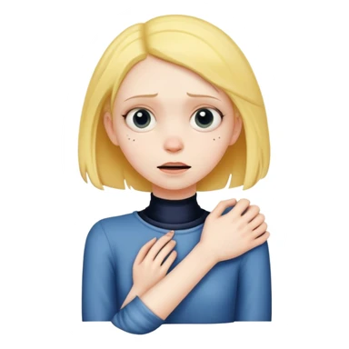 a girl that looks like coraline holding her neck and strangling herself  sticker