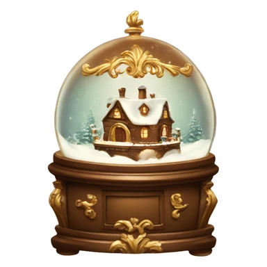 vintage brown rococo snow globe sticker